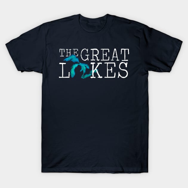 The Great Lakes Watercolor Lakes T-Shirt by GreatLakesLocals